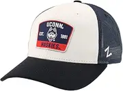 ZHATS Standard NCAA Officially Licensed Snapback Hat Big Rig Patch White Navy Switchback