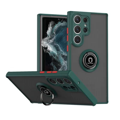 Ring Hard Case For Samsung S10 e S20 S21 FE S22 S23 S24 Note 10 20 Stand Cover