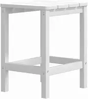 vidaXL Garden Adirondack Table Home Patio Outdoor Lawn Yard Terrace Balcony Backyard Adirondack Side Table Desk Furniture White HDPE