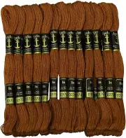Anchor Stranded Cotton Thread for Cross Stitch/ Embroidery Color - Brown 370