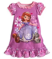 Disney Girls' Sofia The First, Whatnaught and Clover Nightgown, Gown, Size 4