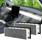 Aojezoor 4pcs Air Filter Compatible with Tesla Model Y Cabin Air Filter HEPA Air Intake Filter Replacement with Activated Carbon for 2020-2025 Model Y Accessories Fit Model Y 2025 Refresh