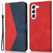 For Samsung Galaxy S24+ Case Color Splicing Phone Cover with Stand Wallet