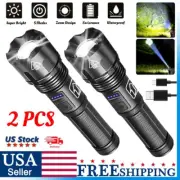 P70 Super Bright LED Flashlight Tactical Rechargeable 35000000LM Torch WorkLight