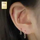 14K REAL Solid Gold CZ Spike Piercing Cartilage Daith Helix Tragus Conch 18Gauge