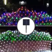300 LED SIZE 3M x 3M SOLAR NET CHRISTMAS LIGHTS WITH 8 FUNCTIONS