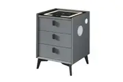 Oikiture Smart Bedside Table 3 Drawers Nightstand