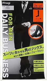 [Atsugi] S468001 Men's Socks, Plain Knitted, Nylon, High Socks, Thin