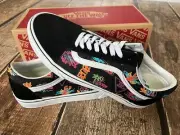 VANS OLD SKOOL SHOES SNEAKERS MARKET BLACK NEON MENS 8.5 NEW WITH BOX