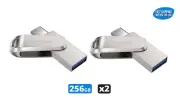 Sandisk Ultra Dual Drive Luxe 256GB USB 3.1 Type A & Type C Flash Drive (2 Pack)