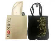 Pair Marillyn Monroe Shopper Tote Bag Cotton Canvas Happiest Time Life is Now