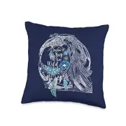 Moon Catcher Flowers Feathers Dream Big Stay Wild Throw Pillow, 16x16,