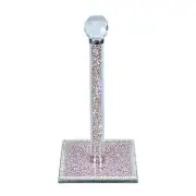 Pink Crystal Standing Paper Towel Roll Holder Countertop Weighted Rack,Glam C...