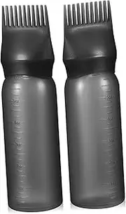 ELAYARD 2pcs Hair Dye Applicator Bottles Comb Scale for Precise Oil Application Material Multi-purpose for Hair Dry Cleaning and Coloring
