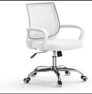 Office Chair White Desk Chairs With Lumbar Support + White Armrest Mesh Can Lift