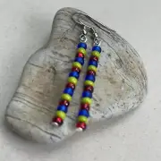 Earrings Long Glass Beaded French Ear Wires