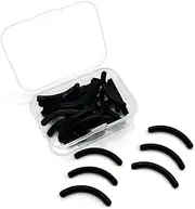 Tinwong Newest Eyelash Curler Refill Pads, Silicone Curler Refills Pads for Universal Eyelash Curler with a High Transparent Storage Box (Black, 24 Pieces)