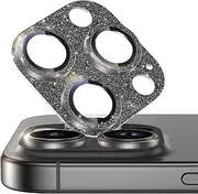 2 Pack for iPhone 16 Pro/16 Pro Max Camera Lens Protector, Bling Camera Cover Fit for iPhone 16 Pro/16 Pro Max, 9H Tempered Glass, Keep Original Shooting, Anti-Scratch & HD Clear, Black