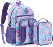 Kids Backpack Lunch Bag Set, 2-1 School Bookbag Insulated Lunch Box for Preschoo