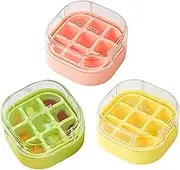 Ice Trays for Freezer | Set of 3 Ice Maker Mold with Lid | Stackable, Push Easy Release, 9 Grid Square Jelly Cube Mold for Cocktails Whiskey