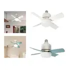 Socket Fan with Light LED Ceiling Fan Light for Dining Room Kids Room Office