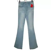Spanx NWT Flare Leg Pull-On Jeans High Waist Tummy Control Light Wash Size XS