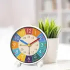 Kids Bedside Analog Alarm Clock Colorful Dial for Bedroom Decor Stylish Cute