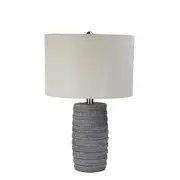Sonata Concrete and Natural Linen Decorative Table Lamp