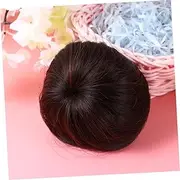 Ipetboom Synthetic Hair Bun Wig Hair Chignon Ring Tool Dark Brown Creative Headdress for Easy Volume Fullness Ponytails