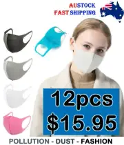 12X WASHABLE UNISEX FACE MASK MOUTH MASKS PROTECTIVE REUSABLE SUMMER MASK