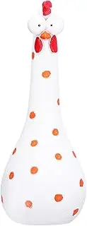 Long Neck Chicken Statue,Silly Chicken Decor Resin Statue Ornaments,Funny Resin Animal Garden Statues,Hand Crafted Creative Art Figurines for Garden Yard Art Decoration (White)