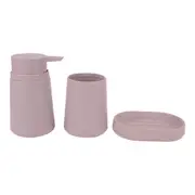 3pc Maine & Crawford Scandi Bathroom Plastic Soap Dish/Dispenser Blush Pink