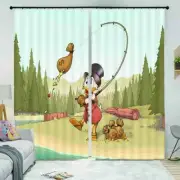 Donald Catches Money 3D Blockout Photo Print Curtain Fabric Curtains Window