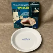 Corningware Pie Plate 9" White Blue Cornflower Corning Ware in original Box