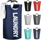 82L Large Collapsible Laundry Hamper Laundry Basket with Alloy Handles for Co...