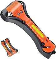 Car Window Breaker 2 Pcs Window Breaker Seatbelt Cutter Safety Hammer Glass Breaker Emergency Escape Tool for Family Car Life Saving Survival Kit - Orange by 2Pack
