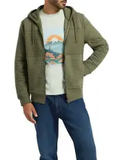 [Marcs] Helme Zip Through Hoodie in Washed Khaki