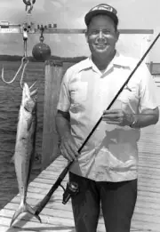 Man With King Mackerel In Nassau, Bahamas 1984 Old Fishing Photo