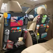 Nuby Backseat Organizer Black Mesh Clips Multiple Pockets For Storage- 1 Bag