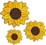 DOITOOL 3pcs Sunflower Embroidery Applique DIY Clothing Patches for Garment Decoration for Repairing and Personalizing Apparel Durable and Easy to Apply