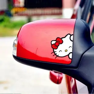 汽車後貼紙 HELLO KITTY PEEKING 可愛貼紙切割貼紙汽車 IMUT 1SET