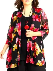 TS TAKING SHAPE plus sz XL / 24 Satin Burnout Cardigan sheer jacket NWT rrp$180!