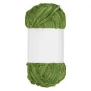 Velvet Chenille Yarn Bulky Fluffy Chunky Yarn for Crochet Olive Green, 80m