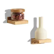 Small Floating Shelf for Wall Set of 2 Natural Wood 4Inch 4×4 Carbonized Black