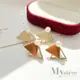 【my stere 我的時尚秘境】S925銀針~韓國氣質珍珠三角幾何耳環