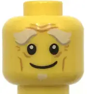 Lego New Yellow Minifigure Head Dual Sided White Bushy Eyebrows Goatee Wrinkles