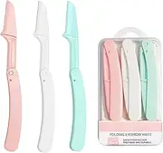 Eyebrow Razor,Women's Eyebrow Trimmer, Collapsible Travel Pack of 3 Tablets,Face Razors for Women | Eyebrow Razor & Face Shaver for Women, Facial Hair Razor Tool Facial shaver Dermaplaning Tool