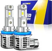 AUTOONE H11 Bulbs - 28000LM H8 H9 LED Fog Lights 6500K White with Cooling Fan, IP68 Waterproof, Plug and Play, Pack of 2