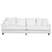 Laura 4 Seater Fabric Sofa, Pearl White