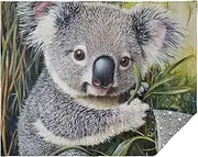 Cute Koala Green Leaves Christmas Throw Blanket Sofa Softest Throws for Couch Bed 70x55 Inch Funny Cozy Soft